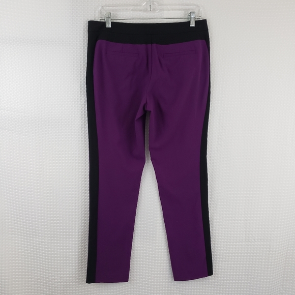 Vince Camuto Tuxedo Pants Purple Black Color Block Pants size 4 Career Wear - Picture 6 of 8